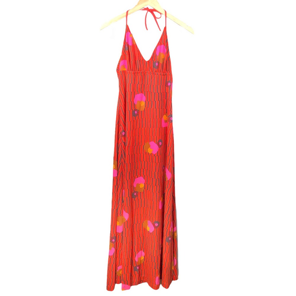 Elizabeth Stewart Vintage 70s Halter Top Maxi Dress Size 10